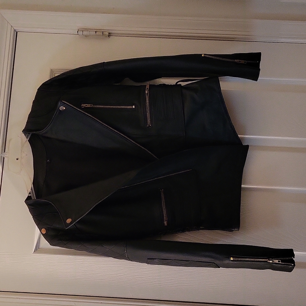 100% leather moto jacket